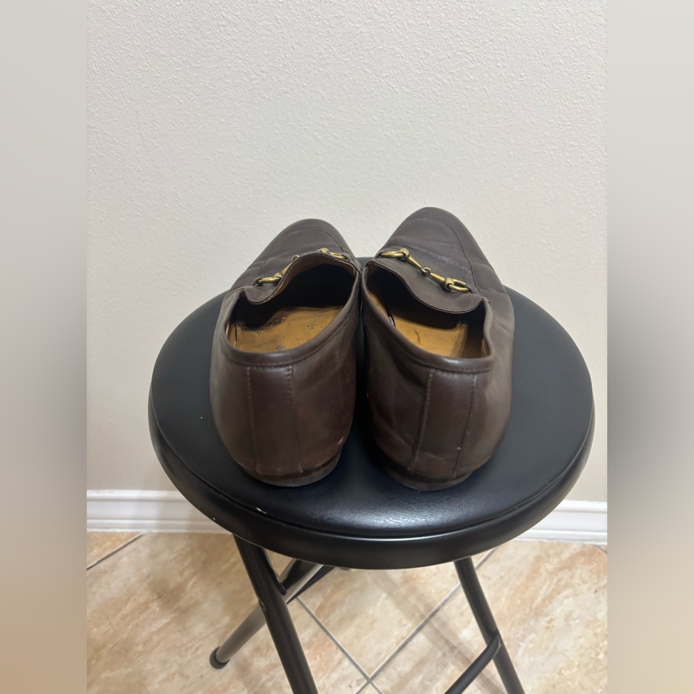 GUCCI Jordaan Horsebit Brown Leather Loafer 44 / 11 US Moccasin $1100 - Picture 14 of 16